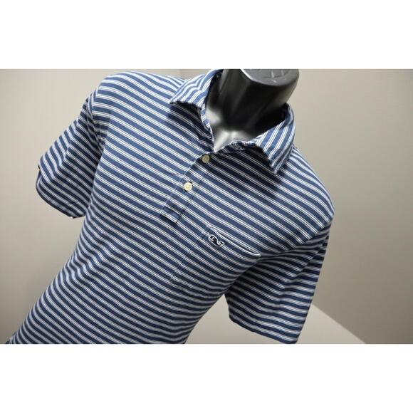 Vineyard Vines Edgartown Golf Polo Striped Cotton Blend Shirt Mens Size Medium - Picture 4 of 8